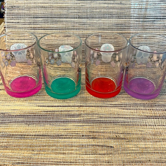 💀💀Sugar Skulls Set of 4 Double Old-Fashioned Glasses.  NWT. - Picture 2 of 9